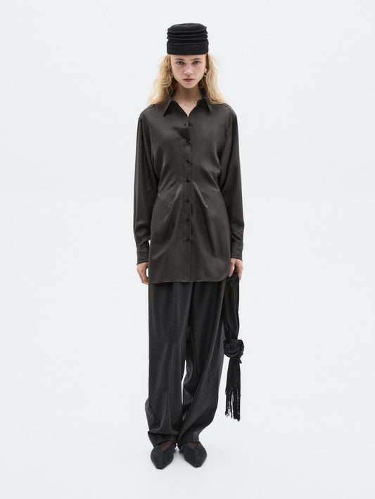 100% silk fitted flowing shirt - LIMITED