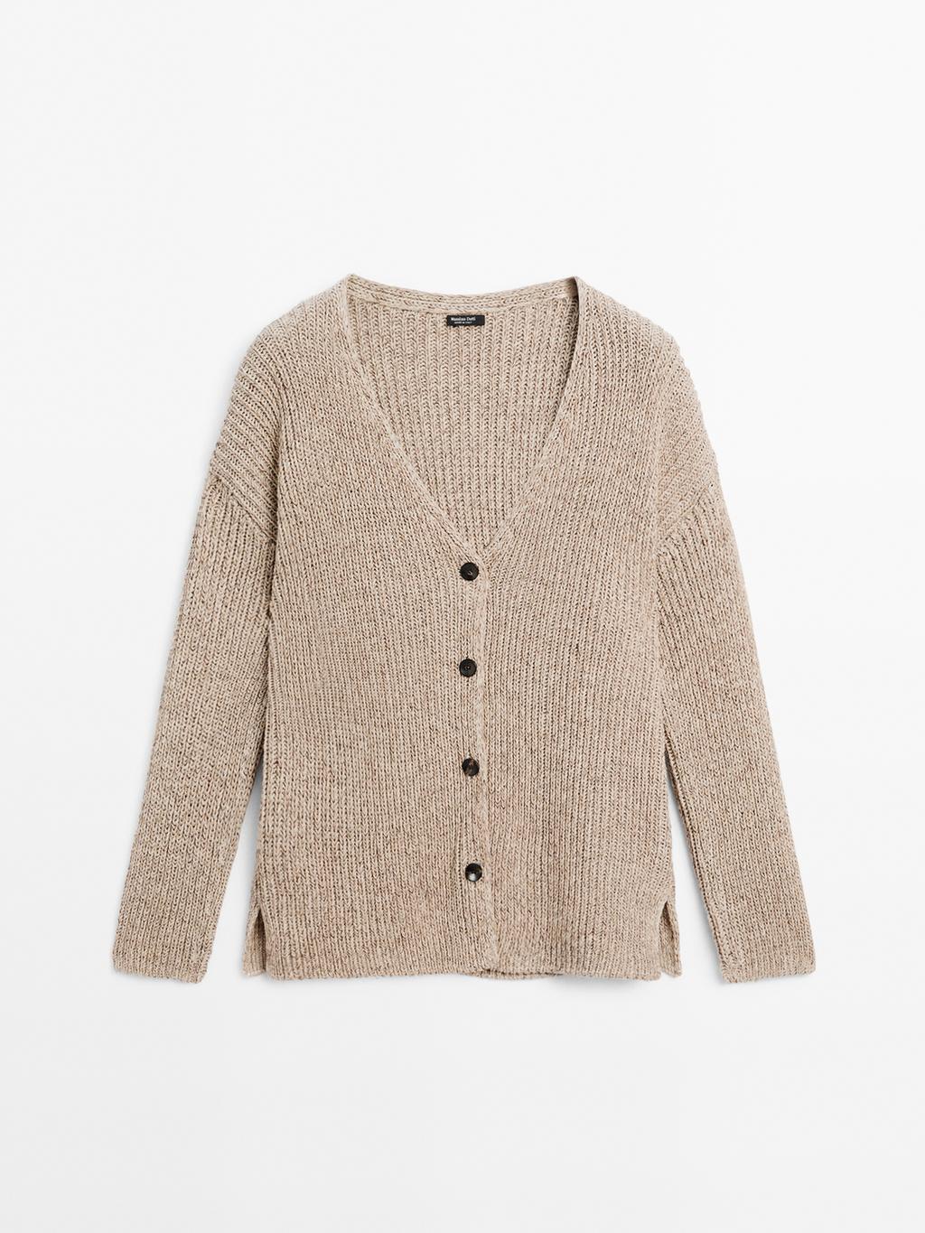 Flecked knit cardigan
