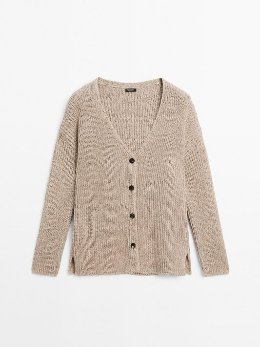 Flecked knit cardigan