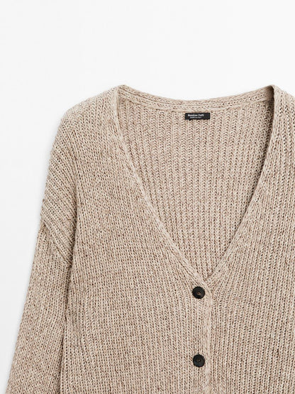 Flecked knit cardigan