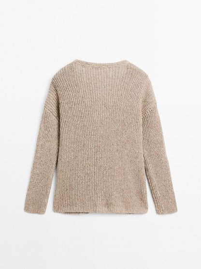 Flecked knit cardigan