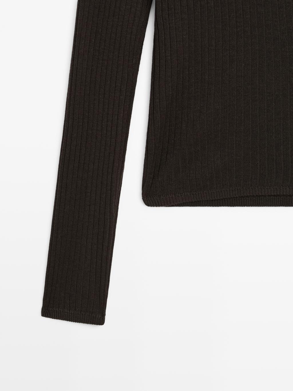 Ribbed knit sweater