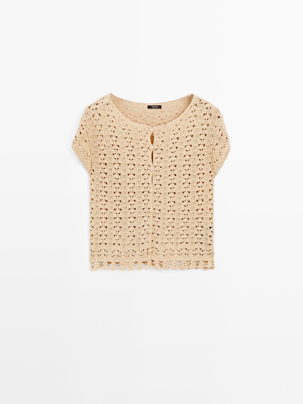 Cutwork crochet cardigan