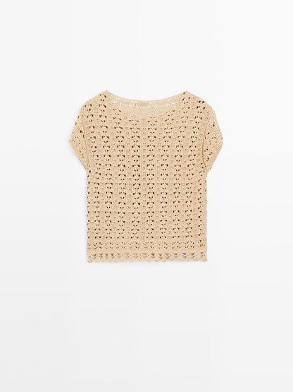 Cutwork crochet cardigan