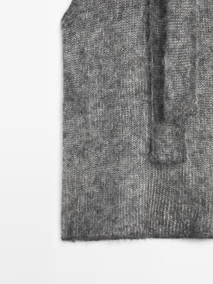 Alpaca and wool knit halterneck top