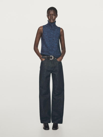 Turtleneck knit vest