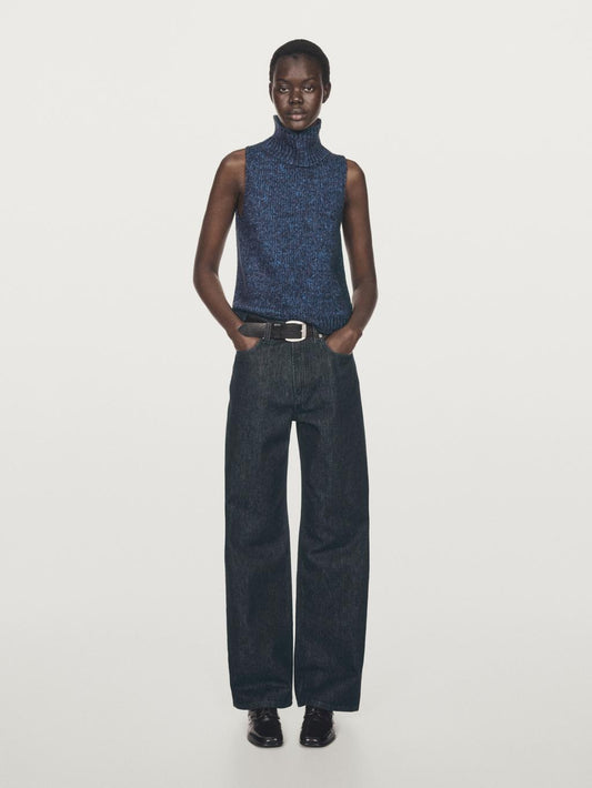 Turtleneck knit vest