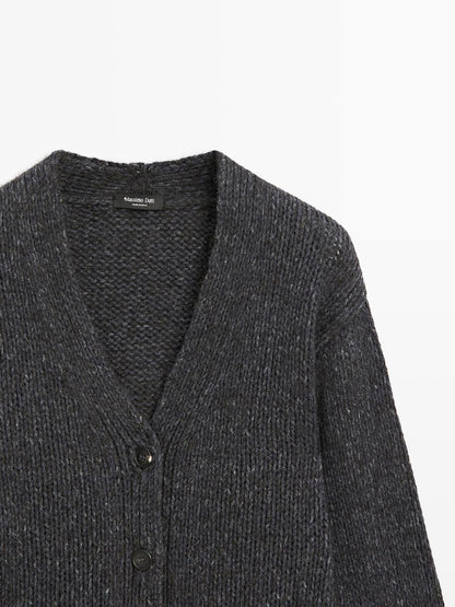Wool blend V-neck cardigan