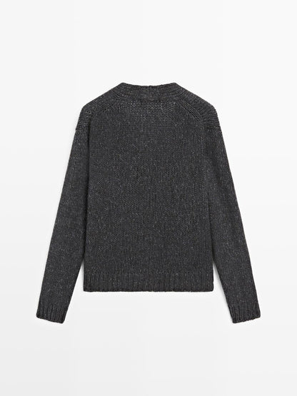 Wool blend V-neck cardigan