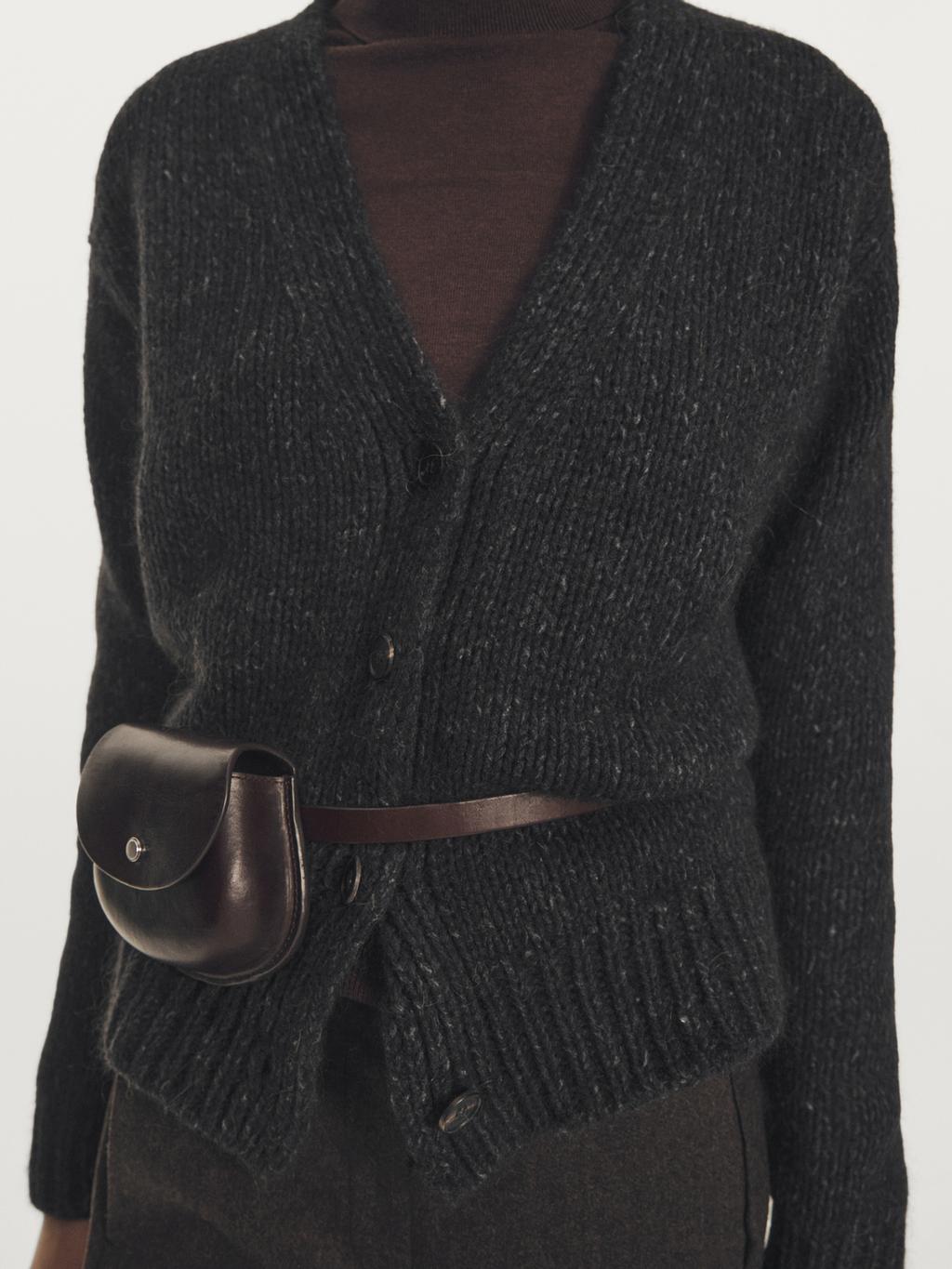 Wool blend V-neck cardigan