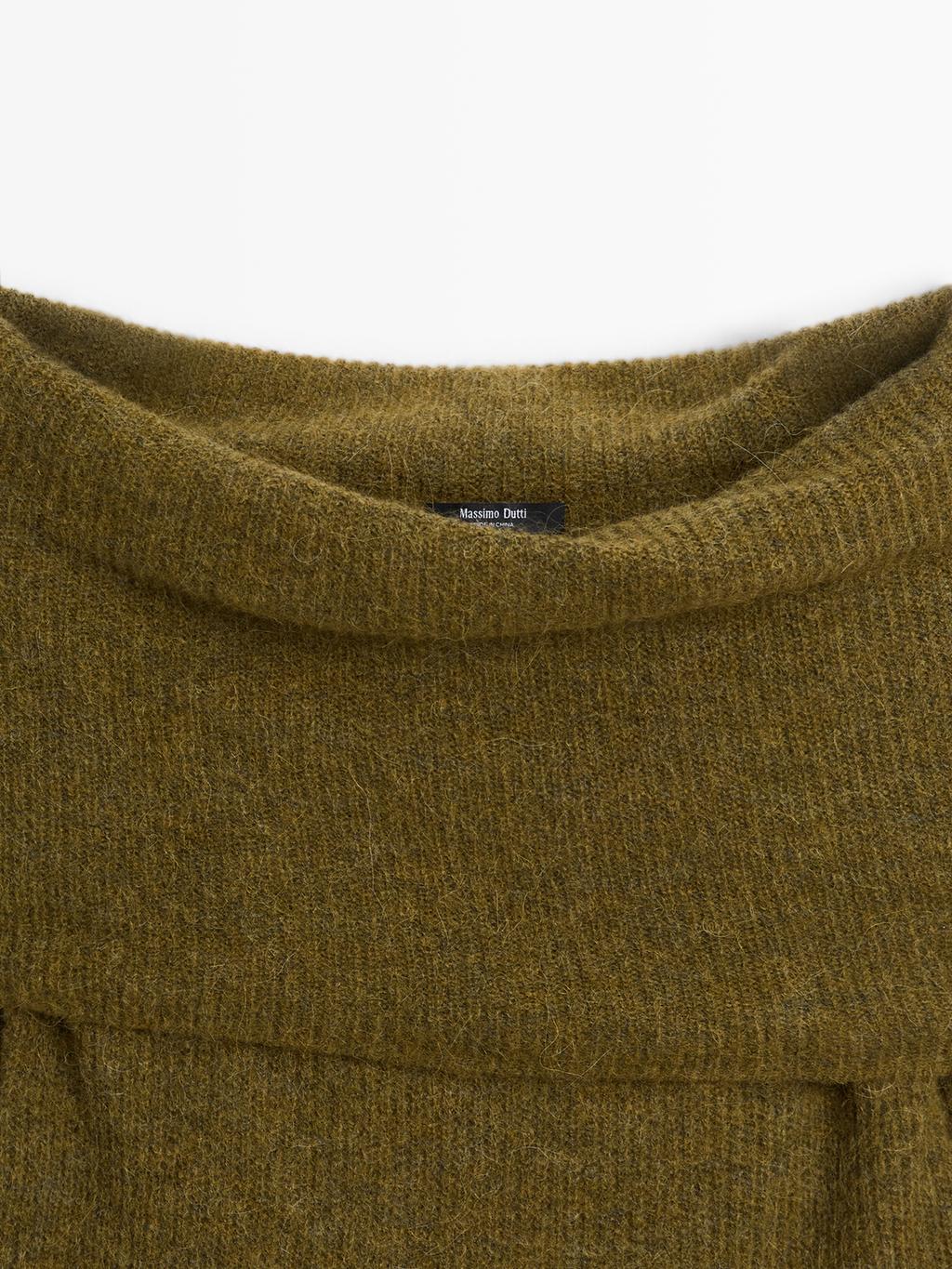 Off-the-shoulder knit sweater