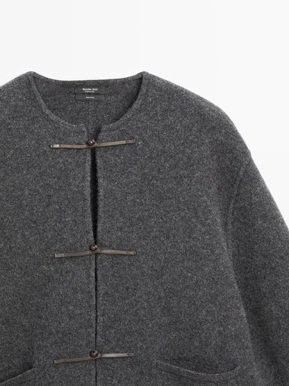 Knit cardigan with button detail