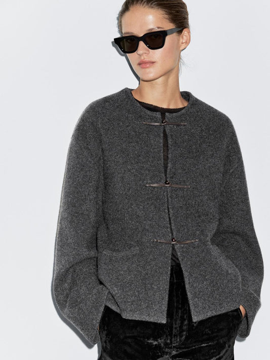 Knit cardigan with button detail