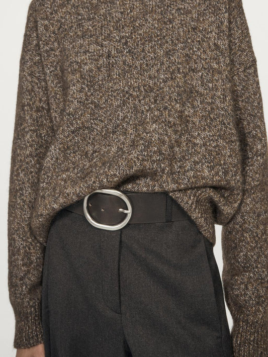 Mouline knit alpaca and wool blend turtleneck sweater