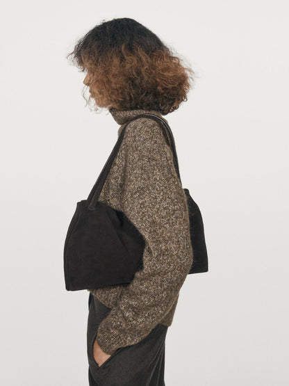 Mouline knit alpaca and wool blend turtleneck sweater