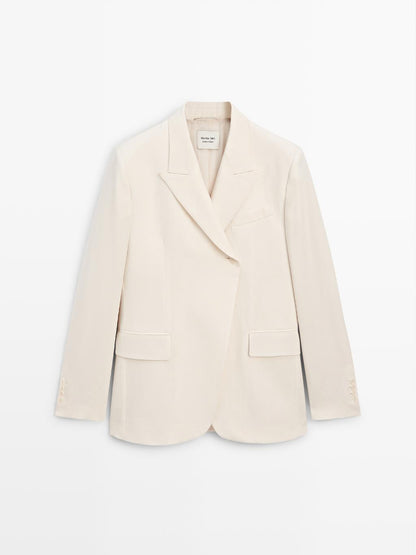 Wool blend crossover blazer - LIMITED