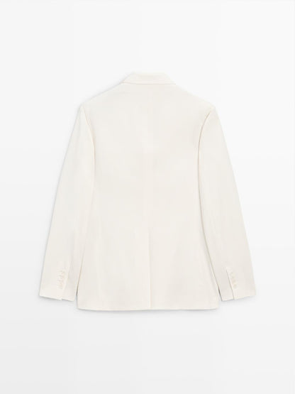 Wool blend crossover blazer - LIMITED