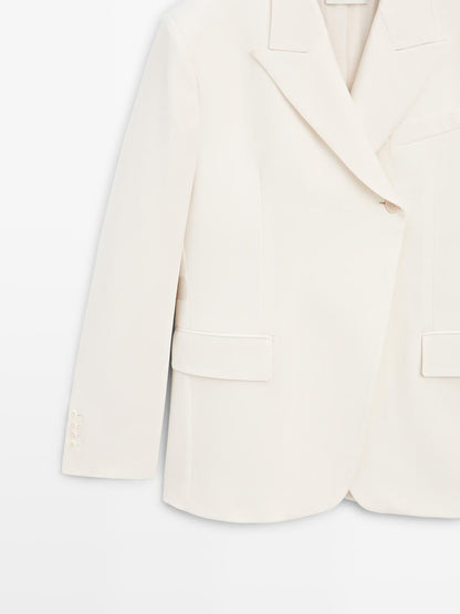 Wool blend crossover blazer - LIMITED