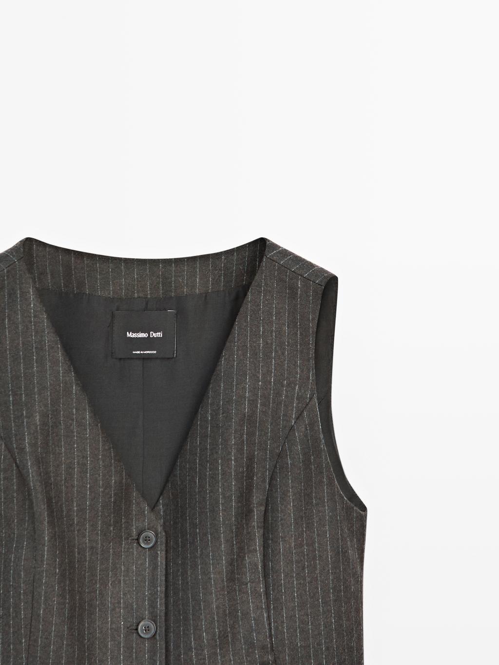 100% wool pinstripe waistcoat