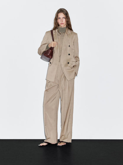 100% wool double-breasted blazer