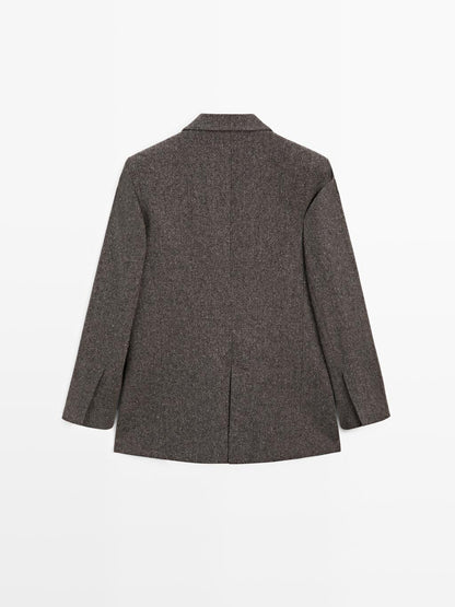 Knickerbocker yarn effect suit blazer