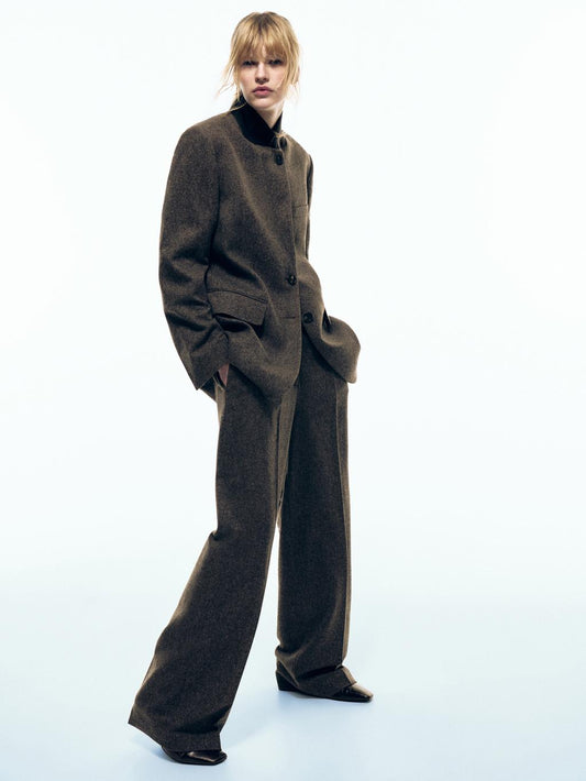 Knickerbocker yarn effect suit blazer