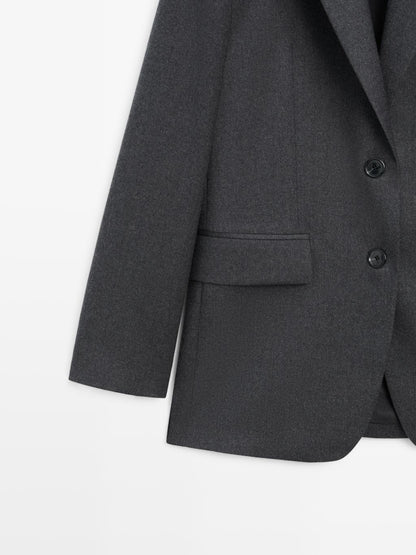 100% wool flannel suit blazer