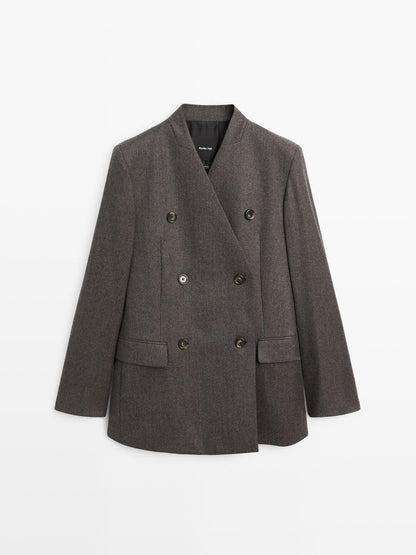 100% wool melange suit blazer