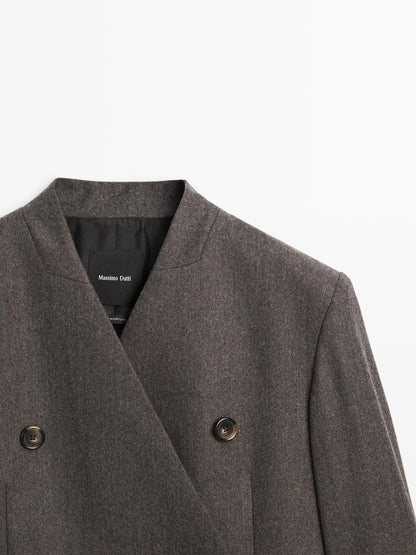 100% wool melange suit blazer