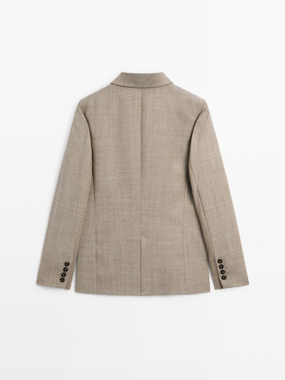 Flecked 100% wool blazer