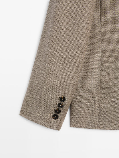 Flecked 100% wool blazer