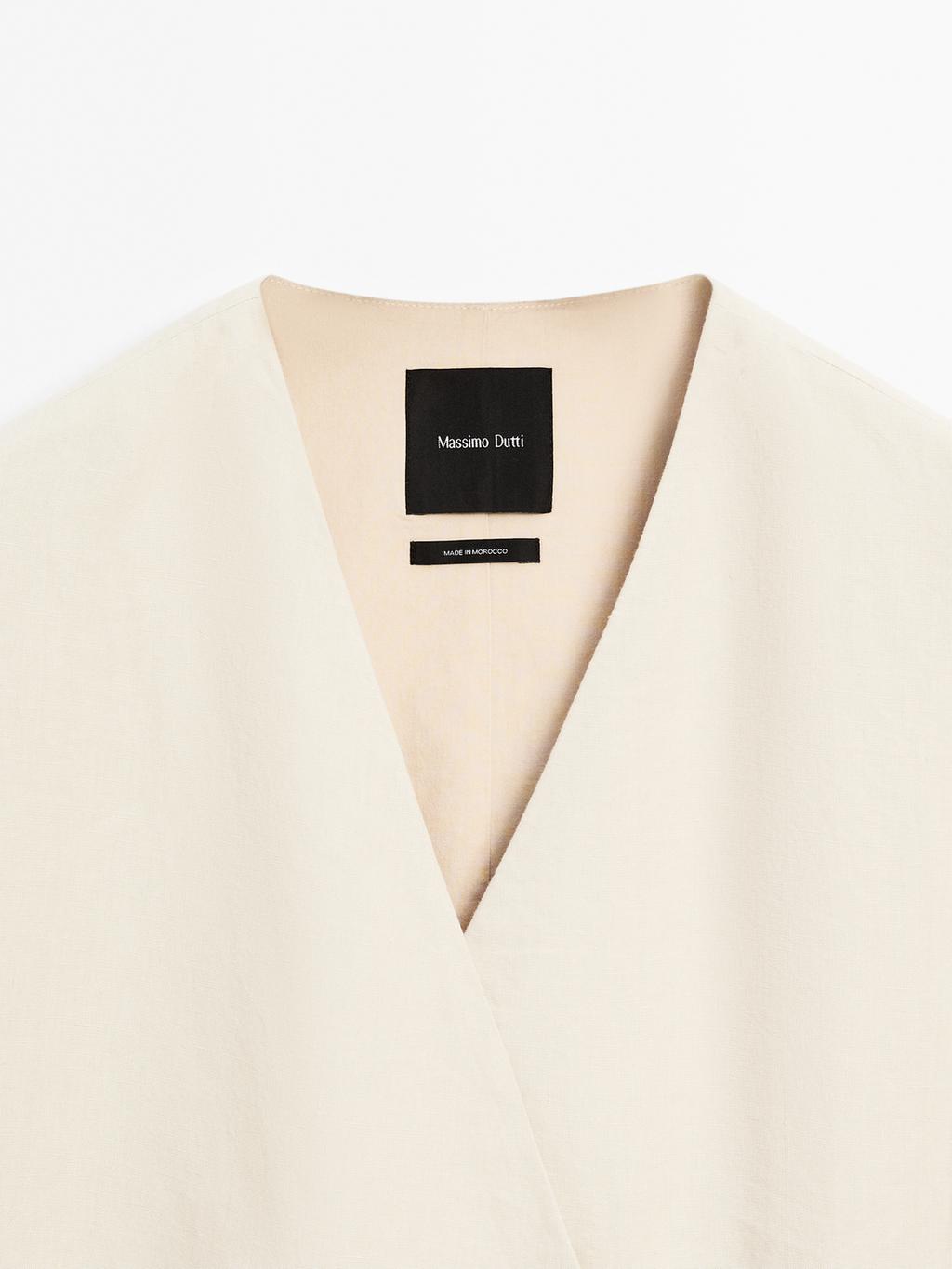 100% linen crossover waistcoat