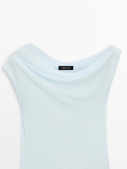 Sleeveless asymmetric top