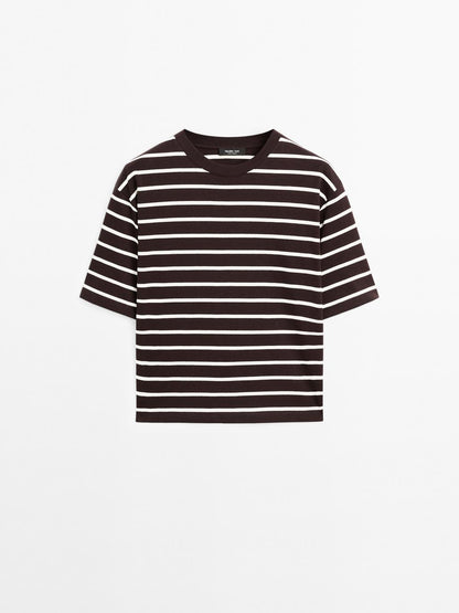 Striped 100% cotton T-shirt