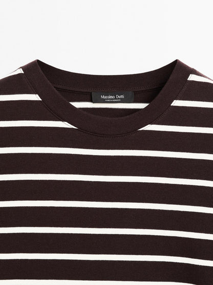 Striped 100% cotton T-shirt
