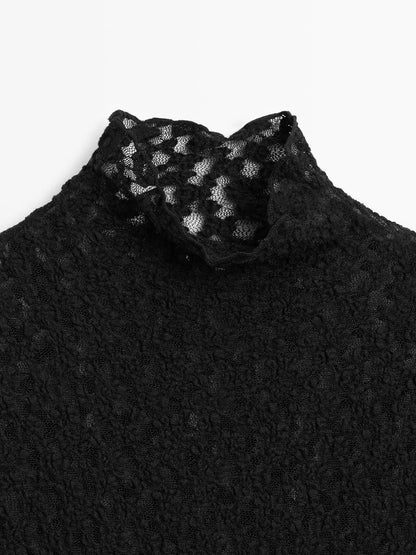 Long sleeve lace top