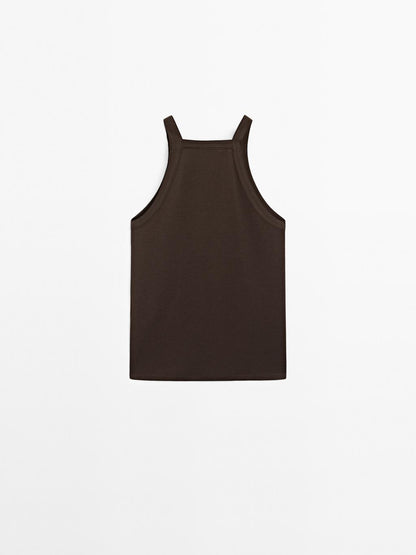 Cotton blend halter top