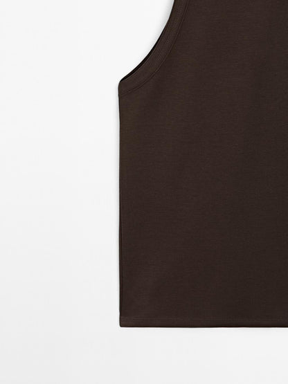 Cotton blend halter top