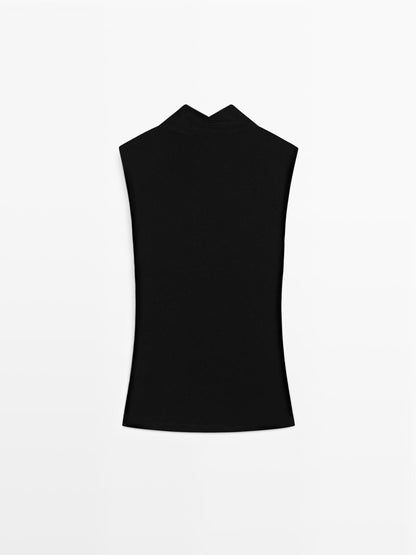 Sleeveless draped top