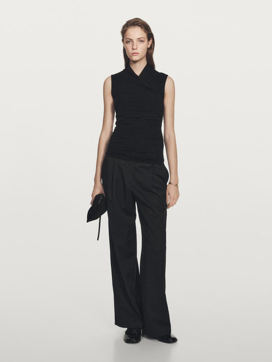 Sleeveless draped top