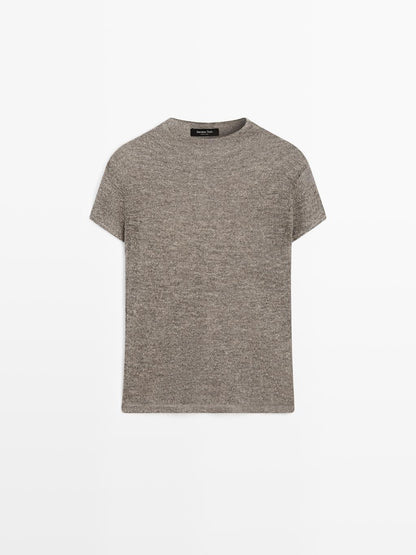 Cutwork wool blend T-shirt
