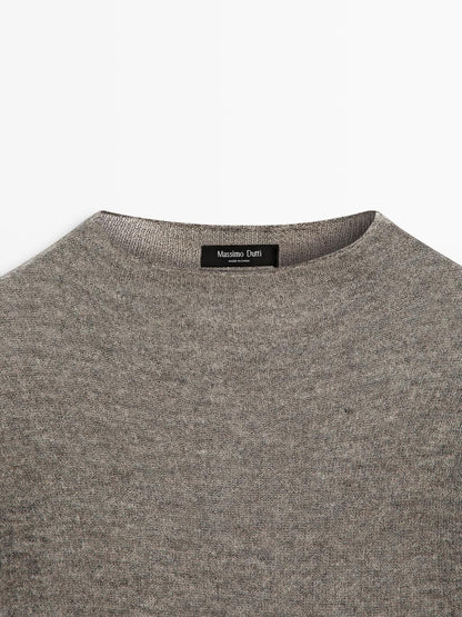 Cutwork wool blend T-shirt