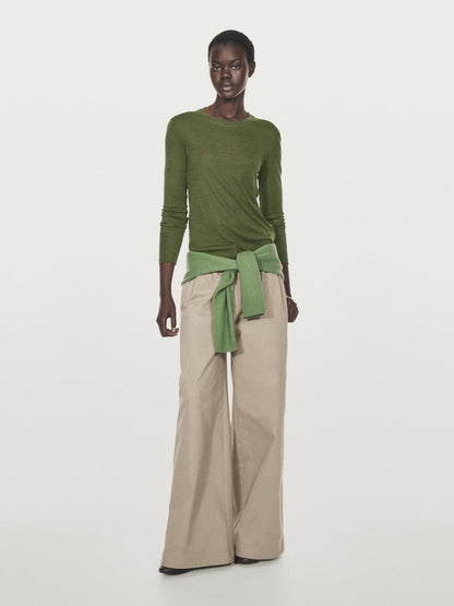 Long sleeve T-shirt with ribbed trims