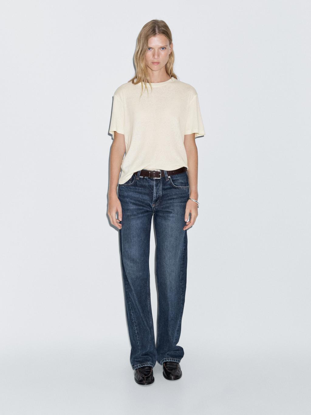 Short sleeve cotton blend T-shirt