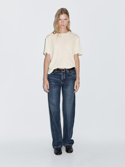 Short sleeve cotton blend T-shirt