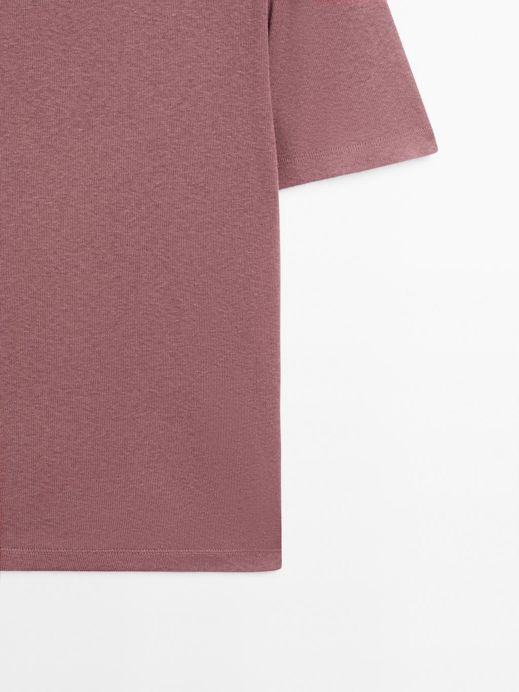 Short sleeve cotton blend T-shirt