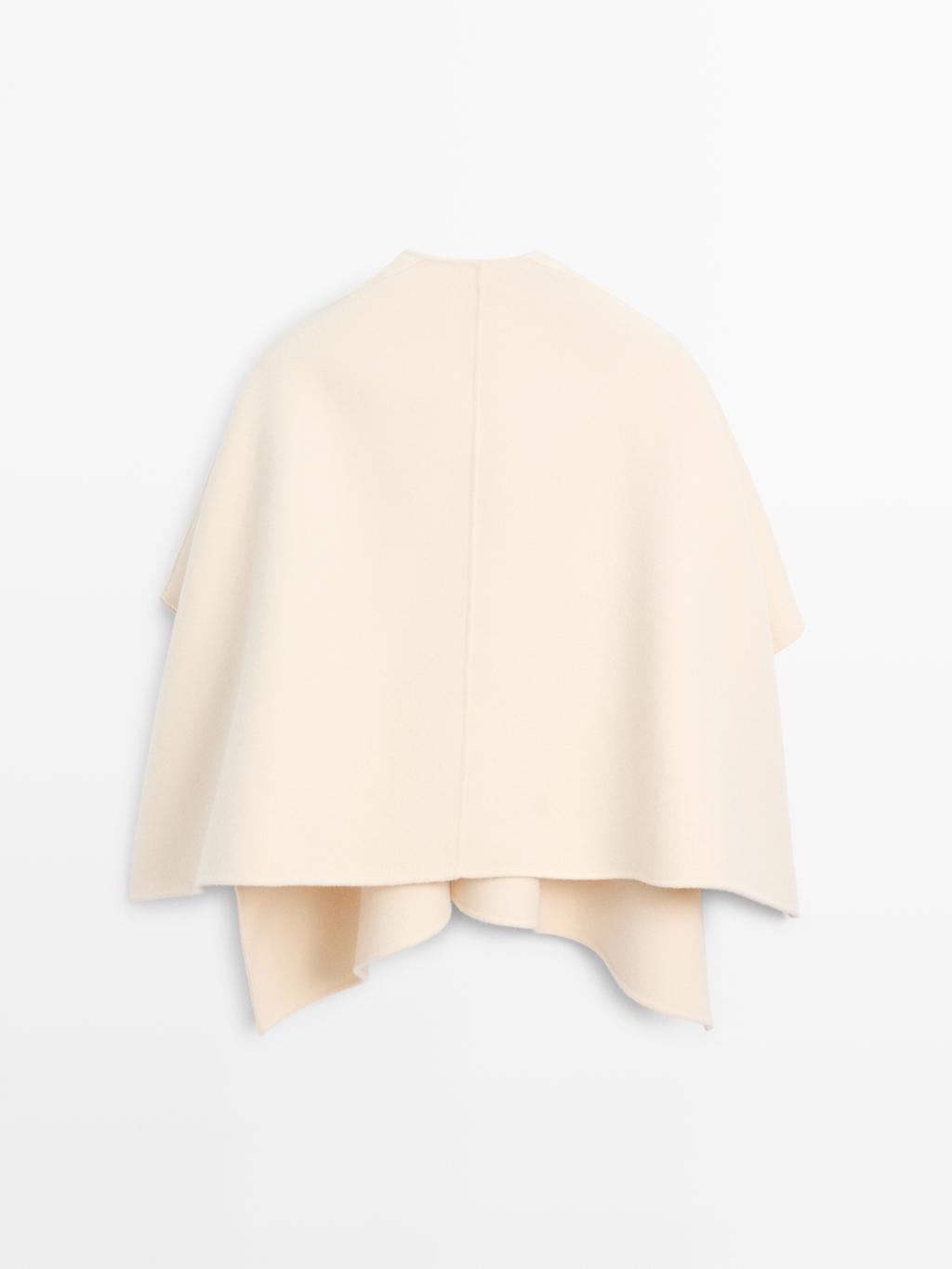 Wool blend felt texture cape
