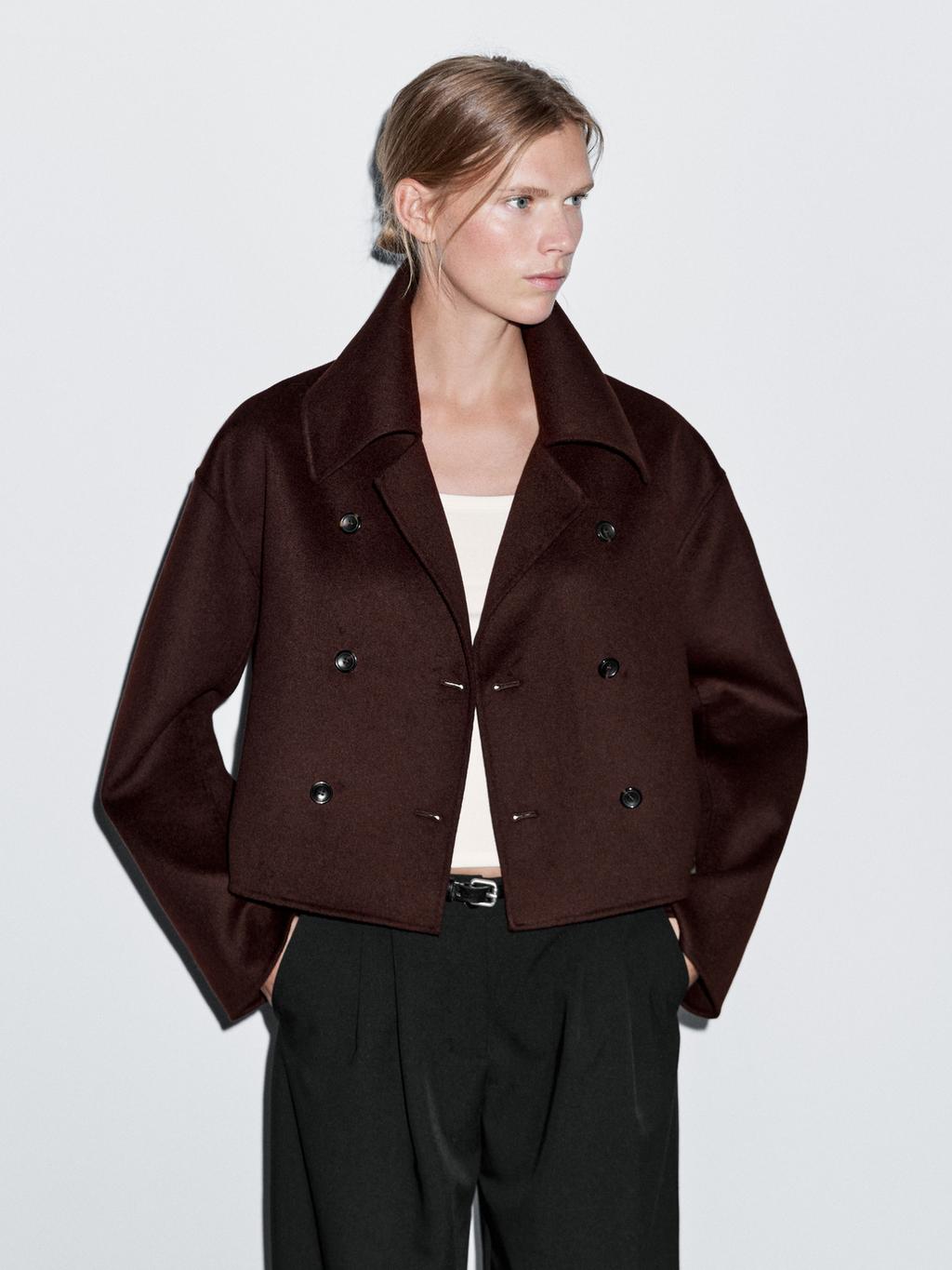 Short wool blend coat