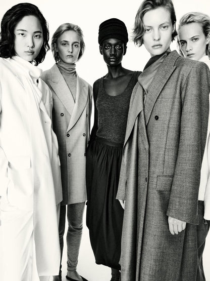 Long 100% wool coat with notch lapel - LIMITED