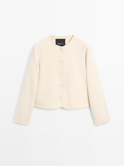 Short wool blend jacket